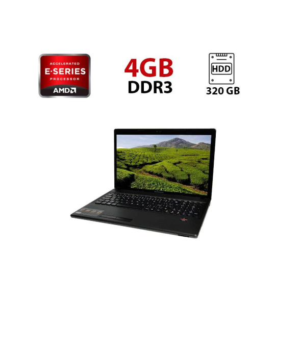 Ноутбук Lenovo Ideapad G585 / 15.6&quot; (1366x768) TN / AMD E-300 (2 ядра по 1.3 GHz) / 4 GB DDR3 / 320 GB HDD / ATI Radeon 6310 Graphics / WebCam - 1