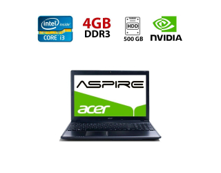 БУ Ноутбук Acer Aspire 5755G / 15.6&quot; (1366x768) TN / Intel Core i3-2350M (2 (4) ядра по 2.3 GHz) / 4 GB DDR3 / 500 GB HDD / nVidia GeForce GT 630M, 2 GB GDDR5, 128-bit / WebCam из Европы в Харкові