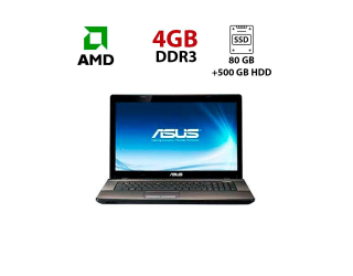 БУ Ноутбук ASUS K73BY / 17.3&quot; (1600x900) TN / AMD E-450 (2 ядра по 1.66 GHz) / 4 GB DDR3 / 80 GB SSD + 500 GB HDD / AMD Radeon HD 7400M, 1 GB GDDR3, 64-bit / WebCam из Европы в Харькове