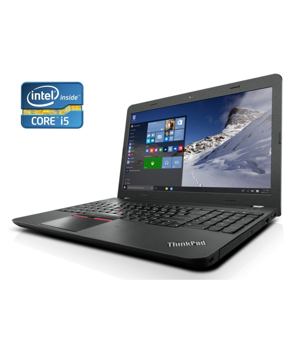 Ноутбук Lenovo ThinkPad E560 / 15.6&quot; (1366x768) TN / Intel Core i5-6200U (2 (4) ядра по 2.3 - 2.8 GHz) / 8 GB DDR3 / 240 GB SSD / Intel HD Graphics 520 / WebCam / DVD-ROM / Win 10 Pro - 1