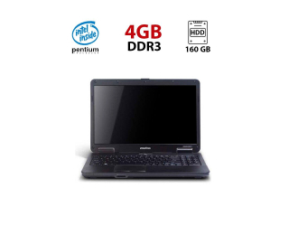 БУ Ноутбук Б-класс Acer eMachines E727 / 15.6&quot; (1366x768) TN / Intel Pentium T4500 (2 ядра по 2.3 GHz) / 4 GB DDR3 / 160 GB HDD / Intel GMA 4500M Graphics / WebCam / Акб не держит из Европы в Харкові