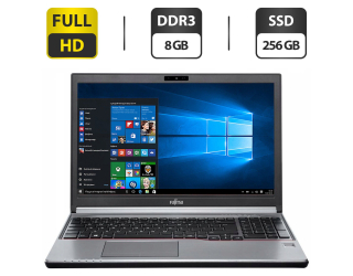 БУ Ноутбук Б-класс Fujitsu LifeBook E756 / 15.6'' (1920x1080) IPS / Intel Core i5-6300U (2 (4) ядра по 2.4 - 3.0 GHz) / 8 GB DDR3 / 256 GB SSD / Intel HD Graphics 520 / WebCam / DVD-ROM / VGA из Европы в Харькове