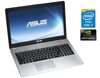 БУ Игровой ноутбук Asus N56JN / 15.6&quot; (1920x1080) TN / Intel Core i7-4710HQ (4 (8) ядра по 2.5 - 3.5 GHz) / 16 GB DDR3 / 480 GB SSD / nVidia GeForce 840M, 2 GB DDR3, 64-bit / WebCam / Win 10 Home из Европы в Харкові
