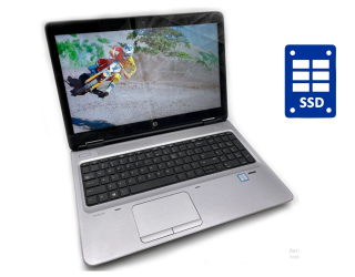 БУ Ноутбук HP ProBook 650 G2 / 15.6&quot; (1366x768) TN / Intel Core i3-6100U (2 (4) ядра по 2.3 GHz) / 8 GB DDR4 / 240 GB SSD / Intel HD Graphics 520 / WebCam / DVD-ROM / Win 10 Pro из Европы в Харкові