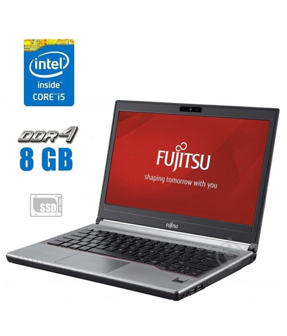 Ультрабук Fujitsu LifeBook E756 / 15.6&quot; (1366x768) TN / Intel Core i5-6200U (2 (4) ядра по 2.3 - 2.8 GHz) / 8 GB DDR4 / 256 GB SSD / Intel HD Graphics 520 / WebCam / Win 10 Pro - 1