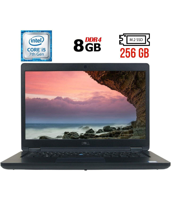 Ноутбук Б-класс Dell Latitude 5490 / 14&quot; (1920x1080) IPS / Intel Core i5-7300U (2 (4) ядра по 2.6 - 3.5 GHz) / 8 GB DDR4 / 256 GB SSD M.2 / Intel HD Graphics 620 / WebCam / USB 3.1 / HDMI / Windows 10 лицензия - 1