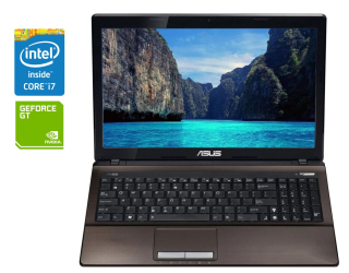 БУ Ноутбук Asus K53SV / 15.6&quot; (1366x768) TN / Intel Core i7-2630QM (4 (8) ядра по 2.0 - 2.9 GHz) / 8 GB DDR3 / 240 GB SSD / nVidia GeForce GT 540M, 1 GB DDR3, 128-bit / WebCam / DVD-ROM / Win 10 Pro из Европы в Харкові