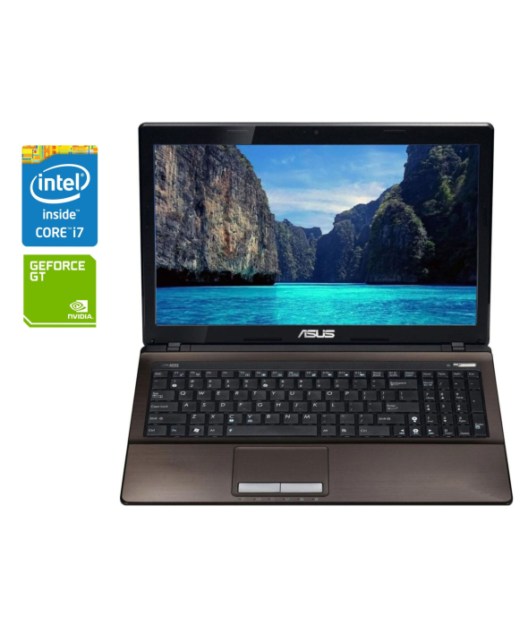 Ноутбук Asus K53SV / 15.6&quot; (1366x768) TN / Intel Core i7-2630QM (4 (8) ядра по 2.0 - 2.9 GHz) / 8 GB DDR3 / 240 GB SSD / nVidia GeForce GT 540M, 1 GB DDR3, 128-bit / WebCam / DVD-ROM / Win 10 Pro - 1