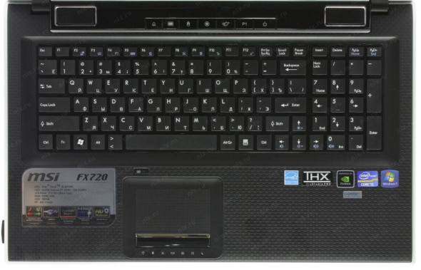Ноутбук MSI FX720 / 17.3&quot; (1920x1080) IPS / Intel Core i7-2670QM (4 (8) ядра по 2.2 - 3.1 GHz) / 8 GB DDR3 / 240 GB SSD / nVidia GeForce GT 520M, 1 GB DDR3, 64-bit / WebCam / DVD-RW / Win 10 Pro - 5