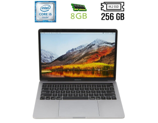 БУ Ноутбук Б-класс Apple MacBook Pro A1989 (2018) / 13.3&quot; (2560x1600) IPS / Intel Core i5-8259U (4 (8) ядра по 2.3 - 3.8 GHz) / 8 GB DDR3 / 256 GB SSD M.2 / Intel Iris Plus Graphics 655 / WebCam из Европы в Харкові