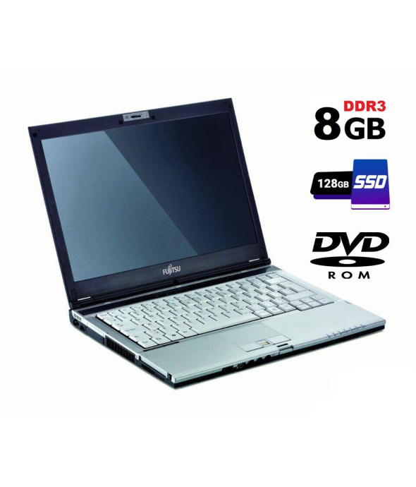 Ноутбук Fujitsu Siemens LifeBook S6420 / 13.3&quot; (1280x800) TN / Intel Core 2 Duo P8600 (2 ядра по 2.4 GHz) / 8 GB DDR3 / 128 GB SSD / Intel GMA 4500MHD / WebCam / DVD-ROM - 1