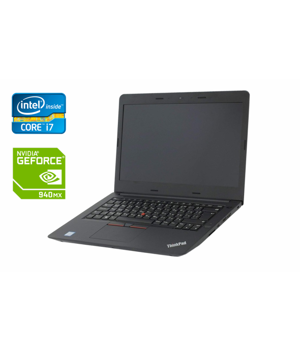 Ноутбук Lenovo ThinkPad E470 / 14&quot; (1920x1080) IPS / Intel Core i7-7500U (2 (4) ядра по 2.7 - 3.5 GHz) / 16 GB DDR4 / 512 GB SSD / nVidia GeForce 940MX, 2 GB GDDR5, 64-bit / WebCam / Fingerprint + Мышка и коврик - 1