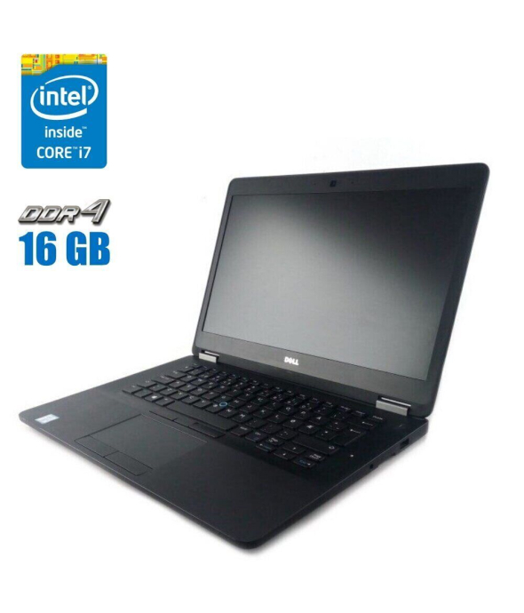 Ультрабук Dell Latitude E7470 / 14&quot; (1920x1080) IPS / Intel Core i7-6600U (2 (4) ядра по 2.6 - 3.4 GHz) / 16 GB DDR4 / 256 GB SSD M.2 / Intel HD Graphics 520 / WebCam + Мышка и коврик - 1