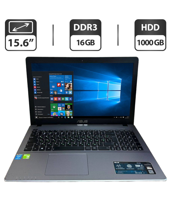 Ноутбук Asus R510LN / 15.6&quot; (1366x768) TN / Intel Core i5-4200U (2 (4) ядра по 1.6 - 2.6 GHz) / 16 GB DDR3 / 1000 GB HDD / nVidia GeForce 840M, 2 GB GDDR3, 64-bit / WebCam / HDMI - 1