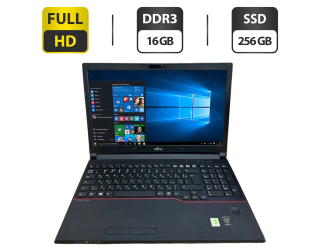 БУ Ноутбук Fujitsu LifeBook E554 / 15.6'' (1920x1080) TN / Intel Core i7-4712MQ (4 (8) ядра по 2.3 - 3.3 GHz) / 16 GB DDR3 / 256 GB SSD / Intel HD Graphics 4600 / WebCam / VGA из Европы в Харькове