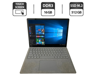 БУ Ультрабук Microsoft Surface Laptop / 13.5&quot; (2256x1504) IPS Touch / Intel Core i7-7600U (2 (4) ядра по 2.8 - 3.8 GHz) / 16 GB DDR3 / 512 GB SSD M.2 / Intel HD Graphics 620 / WebCam + Беспроводная мышка из Европы в Харькове