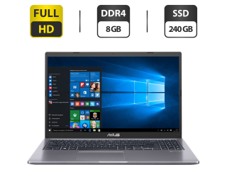 БУ Новый ультрабук Asus Laptop X515F / 15.6&quot; (1920x1080) TN / Intel Core i3-10110U (2 (4) ядра по 2.1 - 4.1 GHz) / 8 GB DDR4 / 240 GB SSD / Intel UHD Graphics / WebCam / HDMI / Windows 10 Home из Европы в Харкові