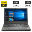 Ноутбук Lenovo ThinkPad T540p / 15.6" (1920x1080) TN / Intel Core i7-4600M (2 (4) ядра по 2.9 - 3.6 GHz) / 8 GB DDR3 / 240 GB SSD / Intel HD Graphics 4600 / WebCam / DVD-ROM / VGA - 1