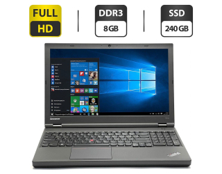 БУ Ноутбук Lenovo ThinkPad T540p / 15.6&quot; (1920x1080) TN / Intel Core i7-4600M (2 (4) ядра по 2.9 - 3.6 GHz) / 8 GB DDR3 / 240 GB SSD / Intel HD Graphics 4600 / WebCam / DVD-ROM / VGA из Европы в Харкові