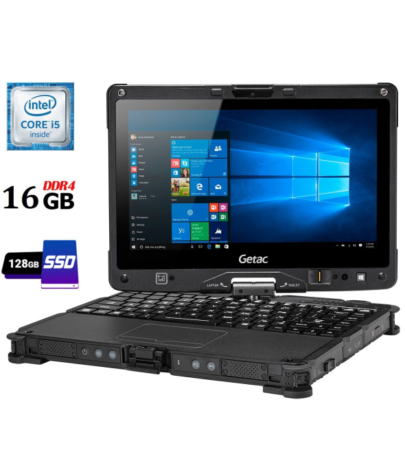 Защищенный ноутбук-трансформер Getac V110 G3 / 11.6&quot; (1366x768) IPS Touch / Intel Core i5-6200U (2 (4) ядра по 2.3 - 2.8 GHz) / 16 GB DDR4 / 128 GB SSD / Intel HD Graphics 520 / WebCam / HDMI / 4G LTE / Две батареи - 1
