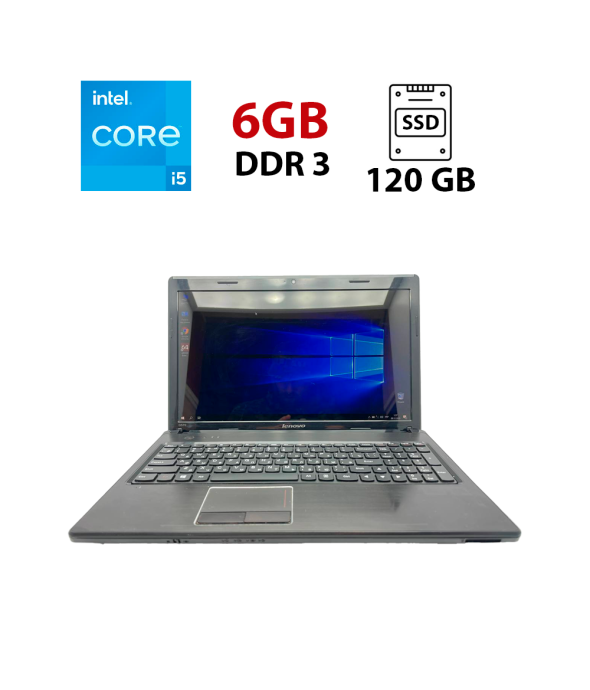 Ноутбук Lenovo G570 / 15.6&quot; (1366x768) TN / Intel Core i5-2450M (2 (4) ядра по 2.5 - 3.1 GHz) / 6 GB DDR3 / 120 GB SSD / Intel HD Graphics 3000 / WebCam - 1