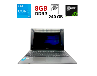 БУ Ноутбук Acer Aspire 5755G / 15.6&quot; (1366x768) TN / Intel Core i5-2450M (2 (4) ядра по 2.5 - 3.1 GHz) / 8 GB DDR3 / 240 GB SSD / nVidia GeForce GT 630M, 1 GB GDDR5, 128-bit / WebCam из Европы в Харкові