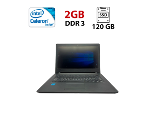БУ Ноутбук Lenovo Ideapad 110-14IBR / 14&quot; (1366x768) TN / Intel Celeron N3060 (2 (дра по 1.6 - 2.48 GHz) / 2 GB DDR3 / 120 GB HDD / Intel HD Graphics 400 / WebCam из Европы в Харкові