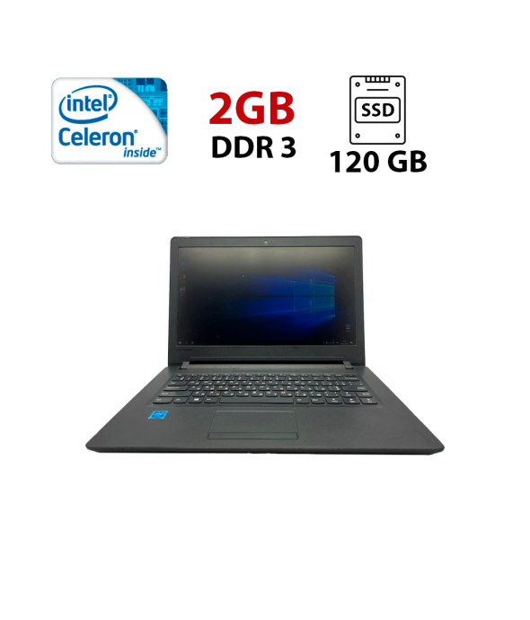 Ноутбук Lenovo Ideapad 110-14IBR / 14&quot; (1366x768) TN / Intel Celeron N3060 (2 (дра по 1.6 - 2.48 GHz) / 2 GB DDR3 / 120 GB HDD / Intel HD Graphics 400 / WebCam - 1