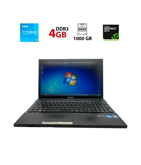 Ноутбук Samsung NP300V5A / 15.6&quot; (1366x768) TN LED / Intel Core i3-2350M (2 (4) ядра по 2.3 GHz) / 4 GB DDR3 / 1000 GB HDD / nVidia GeForce GT 520M, 1GB DDR3, 64-bit / WebCam - 1