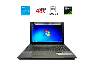 БУ Ноутбук Acer Aspire 5741G / 15.6&quot; (1366x768) TN / Intel Core i5-430M (2 (4) ядра по 2.26 - 2.53 GHz) / 4 GB DDR3 / 750 GB HDD / nVidia GeForce GT320M, 1 GB DDR3, 64-bit / WebCam из Европы в Харкові