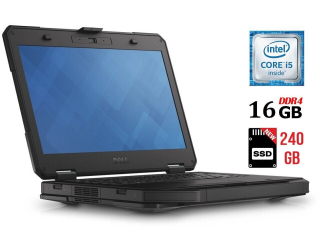 БУ Защищенный ноутбук Dell Latitude 5414 Rugged / 14&quot; (1920x1080) IPS / Intel Core i5-6300U (2 (4) ядра по 2.4 - 3.0 GHz) / 16 GB DDR4 / 240 GB SSD NEW / Intel HD Graphics 520 / WebCam / HDMI / 4G LTE из Европы в Харкові