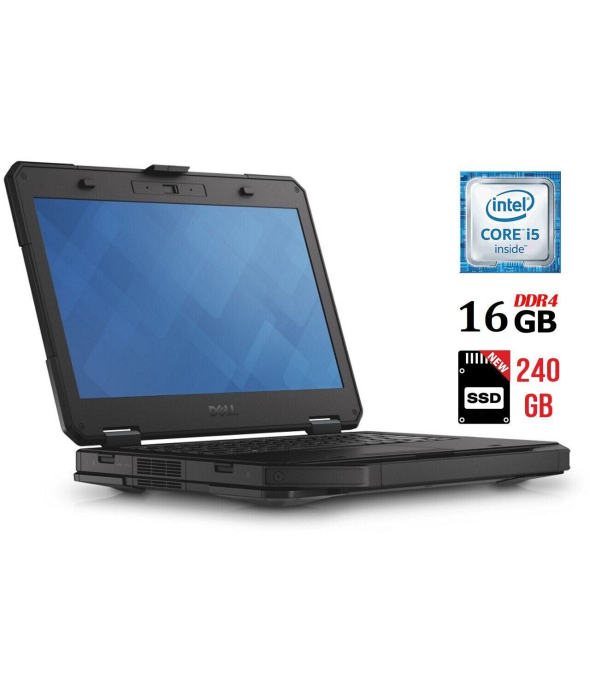 Защищенный ноутбук Dell Latitude 5414 Rugged / 14&quot; (1920x1080) IPS / Intel Core i5-6300U (2 (4) ядра по 2.4 - 3.0 GHz) / 16 GB DDR4 / 240 GB SSD / Intel HD Graphics 520 / WebCam / HDMI / 4G LTE - 1