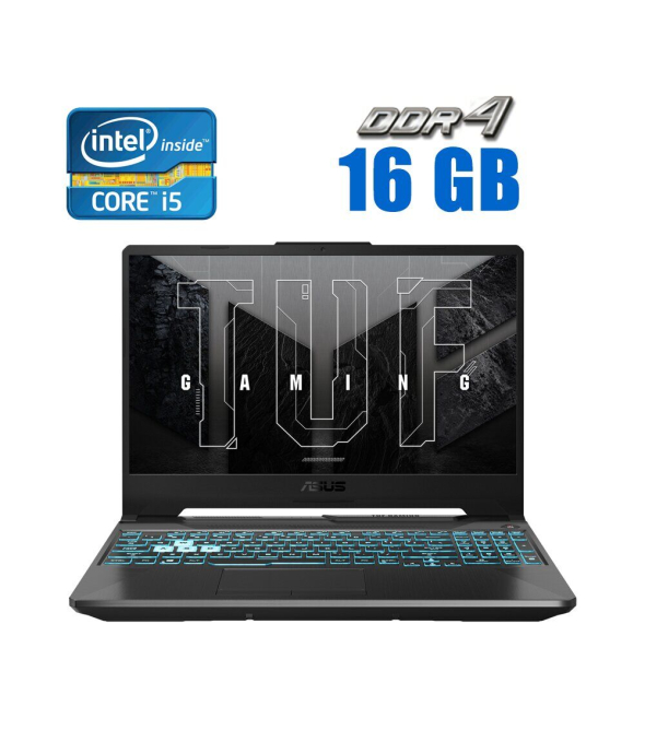 Ноутбук Б-класс Asus TUF Gaming F15 FX506L / 15.6&quot; (1920x1080) IPS / Intel Core i5-10300H (4 (8) ядра по 2.5 - 4.5 GHz) / 16 GB DDR4 / 250 GB SSD / Intel UHD Graphics / WebCam - 1