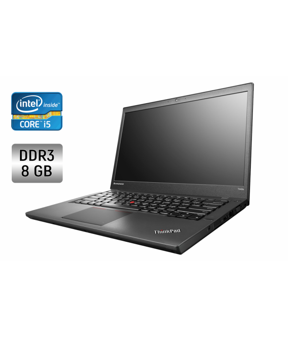 Ноутбук Lenovo ThinkPad T440 / 14&quot; (1600x900) TN / Intel Core i5-4300U (2 (4) ядра по 1.9 - 2.9 GHz) / 8 GB DDR3 / 128 GB SSD / Intel HD Graphics 4400 / WebCam / Fingeprint - 1
