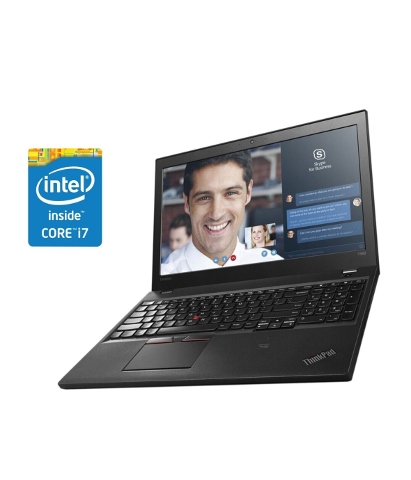 Ноутбук Lenovo ThinkPad T560 / 15.6&quot; (1920x1080) IPS / Intel Core i7-6600U (2 (4) ядра по 2.6 - 3.4 GHz) / 8 GB DDR3 / 256 GB SSD / Intel HD Graphics 520/ WebCam / Win 10 Pro - 1