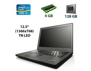 БУ Нетбук Lenovo ThinkPad X240/ 12.5 &quot; (1366x768) TN / Intel Core i3-4030U (2 (4) ядра по 1.9 GHz) / 4 GB DDR3 / 128 GB SSD / Intel HD Graphics 4400 / WebCam / USB 3.0 / MiniDP / Windows 10 Pro из Европы в Харкові