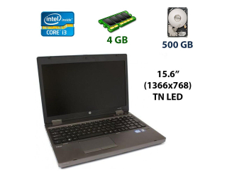 БУ Ноутбук HP ProBook 6560b / 15.6&quot; (1366x768) TN / Intel Core i3-2310M (2 (4) ядра по 2.1 GHz) / 4 GB DDR3 / 500 GB HDD / Intel HD Graphics 3000 / DVD-ROM / VGA из Европы в Харькове