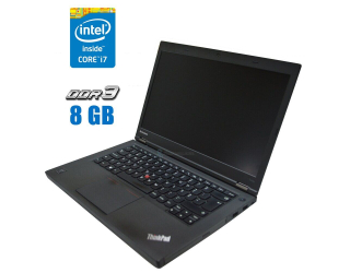 БУ Ноутбук Lenovo ThinkPad T440p / 14&quot; (1366x768) TN / Intel Core i7-4710MQ (4 (8) ядра по 2.5 - 3.5 GHz) / 8 GB DDR3 / 240 GB SSD / Intel HD Graphics 4600 / WebCam / DVD-ROM из Европы в Харкові