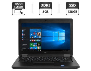 БУ Нетбук Б-класс Dell Latitude E5250 / 12.5&quot; (1920x1080) IPS Touch / Intel Core i5-5300U (2 (4) ядра по 2.3 - 2.9 GHz) / 8 GB DDR3 / 128 GB SSD / Intel HD Graphics 5500 / WebCam / Windows 10 Pro из Европы в Харькове