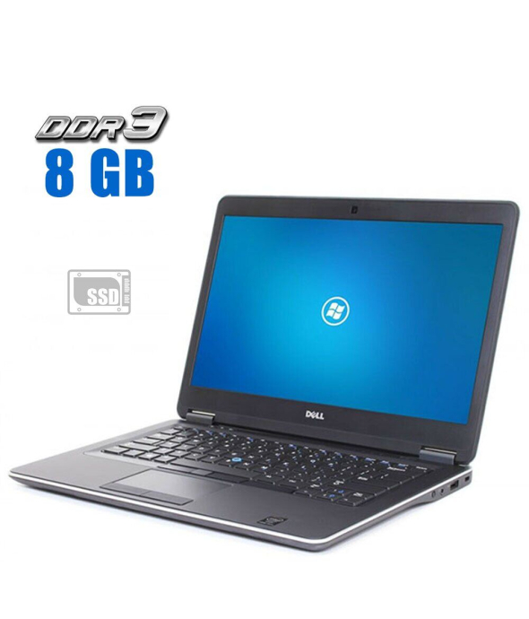 Ноутбук Б-клас Dell Latitude E7440 / 14&quot; (1920x1080) IPS / Intel Core i3-4030U (2 (4) ядра по 1.9 GHz) / 8 GB DDR3 / 128 GB SSD / Intel HD Graphics 4400 / Win 10 Pro - 1