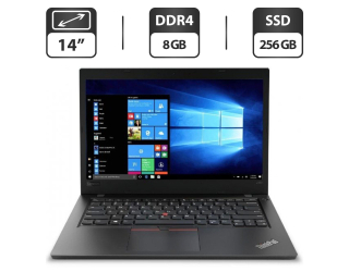 БУ Ультрабук Lenovo ThinkPad L480 / 14&quot; (1366x768) TN / Intel Core i3-8130U (2 (4) ядра по 2.2 - 3.4 GHz) / 8 GB DDR4 / 256 GB SSD / Intel UHD Graphics 620 / WebCam / HDMI / Windows 10 Pro из Европы в Харькове