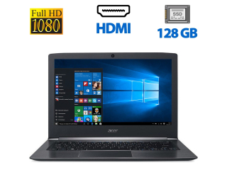 БУ Ноутбук Б-клас Acer Aspire S5-371 / 13.3&quot; (1920x1080) IPS / Intel Core i3-7100U (2 (4) ядра по 2.4 GHz) / 4 GB DDR3 / 128 GB SSD / Intel HD Graphics 520 / WebCam / HDMI из Европы в Харкові