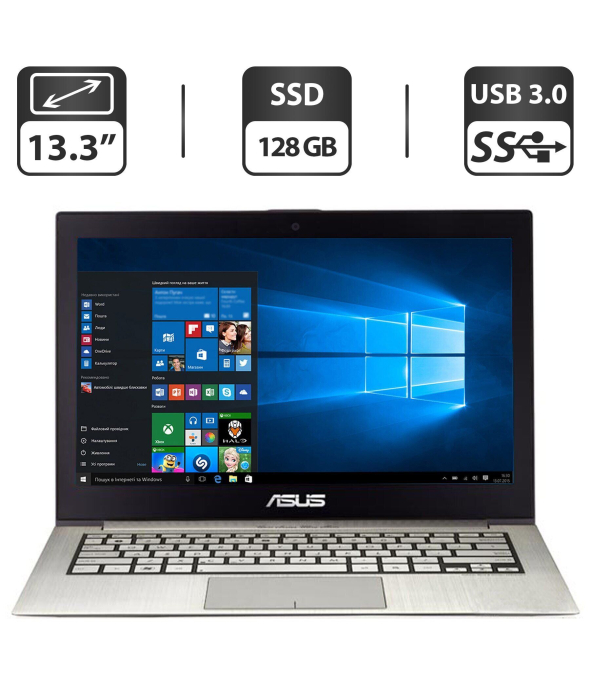Ультрабук Asus ZenBook UX31E / 13.3'' (1600x900) TN / Intel Core i7-2677M (2 (4) ядра по 1.8 - 2.9 GHz) / 4 GB DDR3 / 128 GB SSD / Intel HD Graphics 3000 / WebCam / Mini HDMI - 1