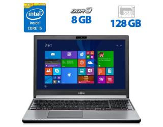 БУ Ноутбук Б-клас Fujitsu LifeBook E754 / 15.6&quot; (1366x768) TN / Intel Core i5 - 4210M (2 (4) ядра по 2.6-3.2 GHz) / 8 GB DDR3 / 128 GB SSD / Intel HD Graphics 4600 / WebCam / DVD-ROM / Windows 10 Pro из Европы