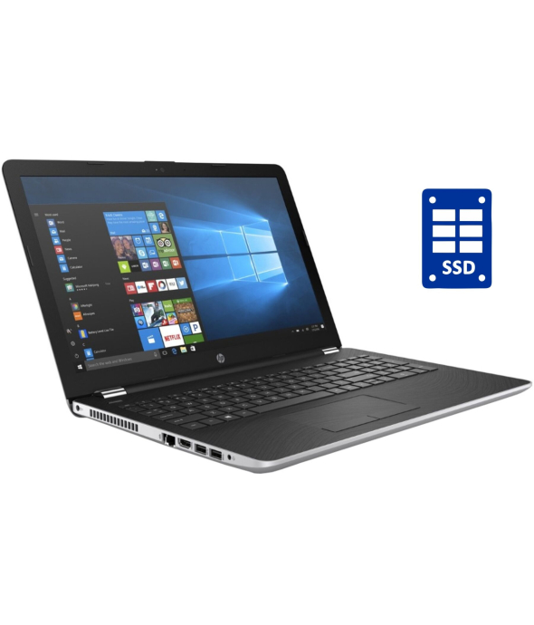 Ноутбук HP 15-bs033cl / 15.6&quot; (1366x768) TN Touch / Intel Core i3-7100U (2 (4) ядра по 2.4) / 8 GB DDR4 / 240 GB SSD / Intel HD Graphics 620 / WebCam / Win 10 Pro - 1