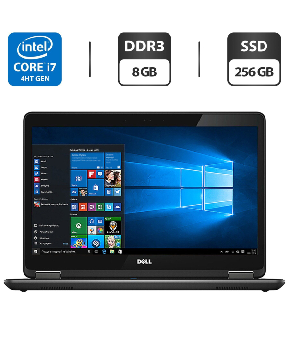 Ноутбук Б-клас Dell Latitude E7440 / 14&quot; (1600x900) TN / Intel Core i7 - 4600U (2 (4) ядра по 2.1-3.3 GHz) / 8 GB DDR3 / 256 GB SSD / Intel HD Graphics 4400 / WebCam / HDMI - 1