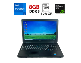 БУ Ноутбук Б-клас Dell Latitude E5540 / 14&quot; (1366х768) TN / Intel Core i7 - 4600U (2 (4) ядра по 2.1-3.3 GHz) / 8 GB DDR3 / 128 GB SSD + 500 GB SSD / nVidia GeForce GT 720M, 2 GB GDDR3, 64-bit / WebCam из Европы в Харкові