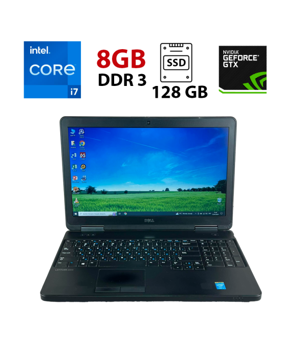 Ноутбук Б-клас Dell Latitude E5540 / 14&quot; (1366х768) TN / Intel Core i7 - 4600U (2 (4) ядра по 2.1-3.3 GHz) / 8 GB DDR3 / 128 GB SSD + 500 GB SSD / nVidia GeForce GT 720M, 2 GB GDDR3, 64-bit / WebCam - 1