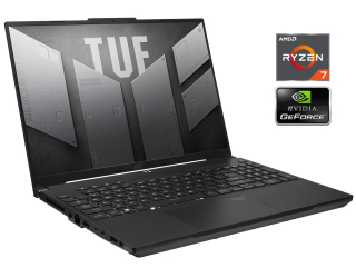 БУ Игровой ноутбук Asus TUF Gaming Advantage A16 FA617NS / 16&quot; (1920x1200) IPS / AMD Ryzen 7 7735HS (8 (16) ядер по 3.2 - 4.75 GHz) / 16 GB DDR4 / 1000 GB SSD / AMD Radeon RX 7600S, 8 GB GDDR6, 128-bit / WebCam из Европы в Харькове