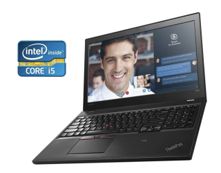 БУ Ноутбук Lenovo ThinkPad T560 / 15.6&quot; (1920x1080) IPS / Intel Core i5-6200U (2 (4) ядра по 2.3 - 2.8 GHz) / 16 GB DDR3 / 240 GB SSD / Intel HD Graphics 520 из Европы в Харькове